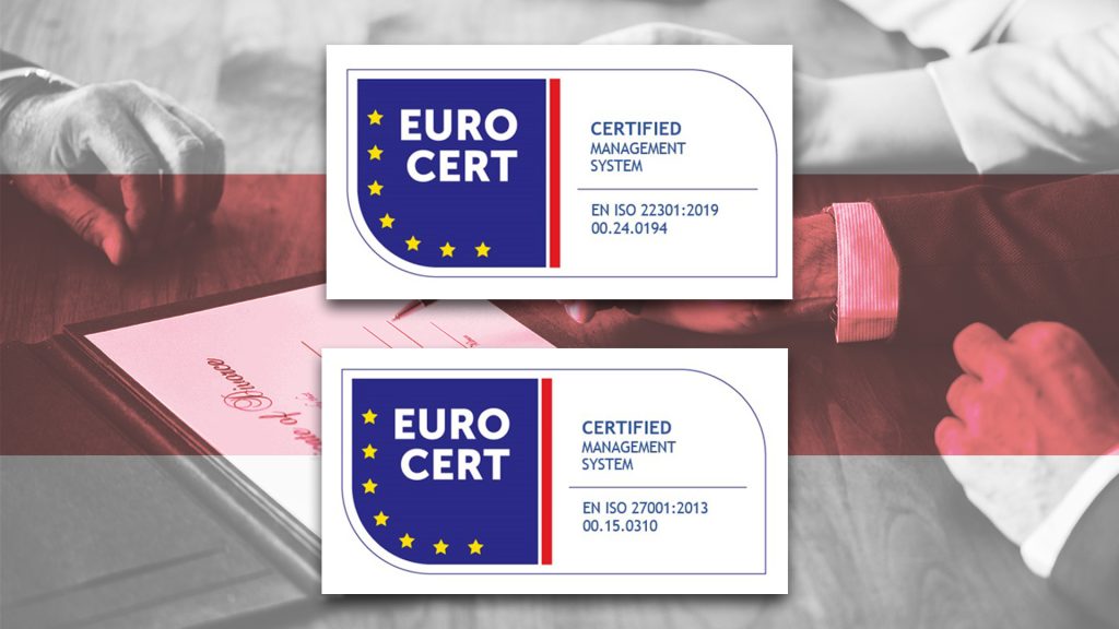 CMA D. ARGOUDELIS & CO S.A. Acquired 2 New ISO Certificates from the EUROCERT
