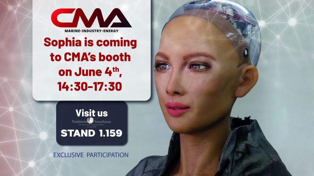 Sophia, the Renowned AI Robot, to Visit CMA D. ARGOUDELIS & CO S.A.’s Booth at POSIDONIA 2024