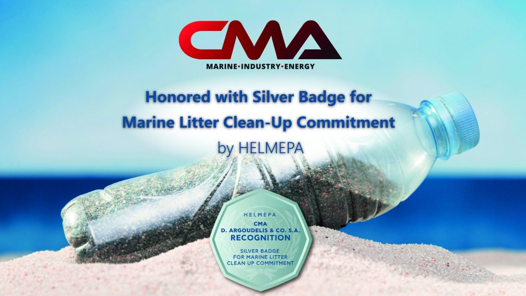 CMA Honored with Silver Badge for Marine Litter Clean-Up Commitment by HELMEPA